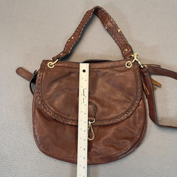 Michael Kors Brown Leather Flap Top Brown Crossbody Shoulder Bag Tassel Clip - Picture 11 of 11